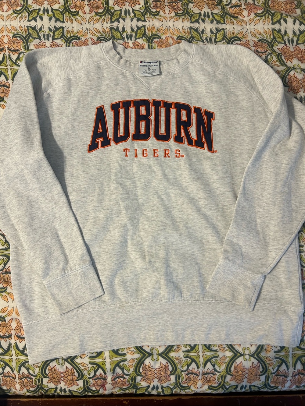 Champion Gray Auburn Tigers Crewneck Sweatshirt